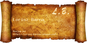 Lorisz Barna névjegykártya